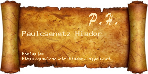 Paulcsenetz Hiador névjegykártya